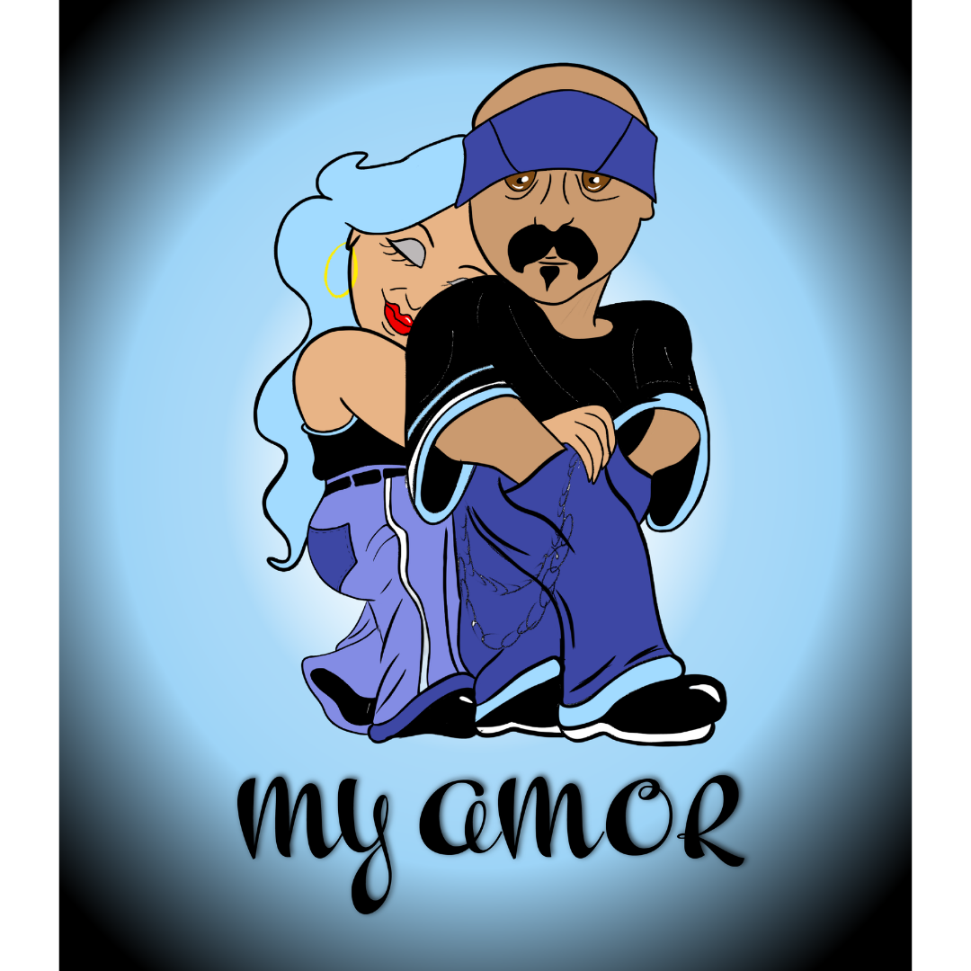 My Amor couple illustration streetwear by DIANA.g — unisex limited edition SnowyGee Farewell Collection