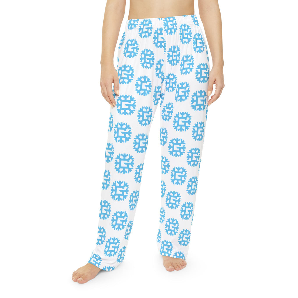 SnowyGee Signature Monogram Pajama Pants — White & Blue