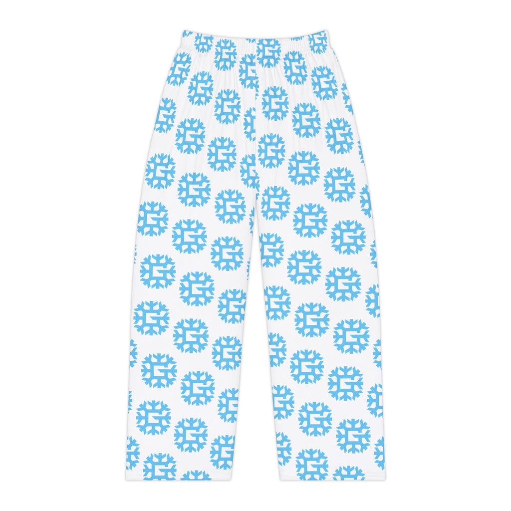 SnowyGee Signature Monogram Pajama Pants — White & Blue