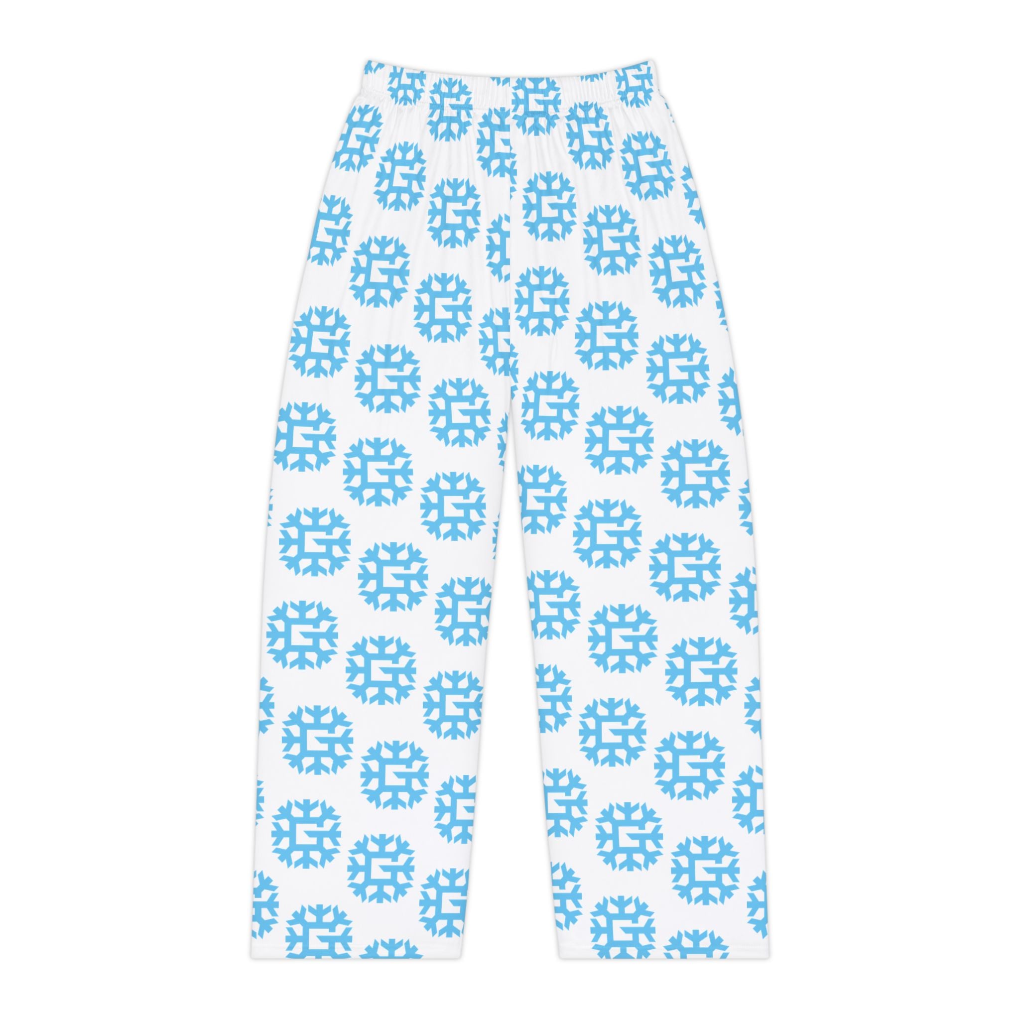 SnowyGee Signature Monogram Pajama Pants — White & Blue