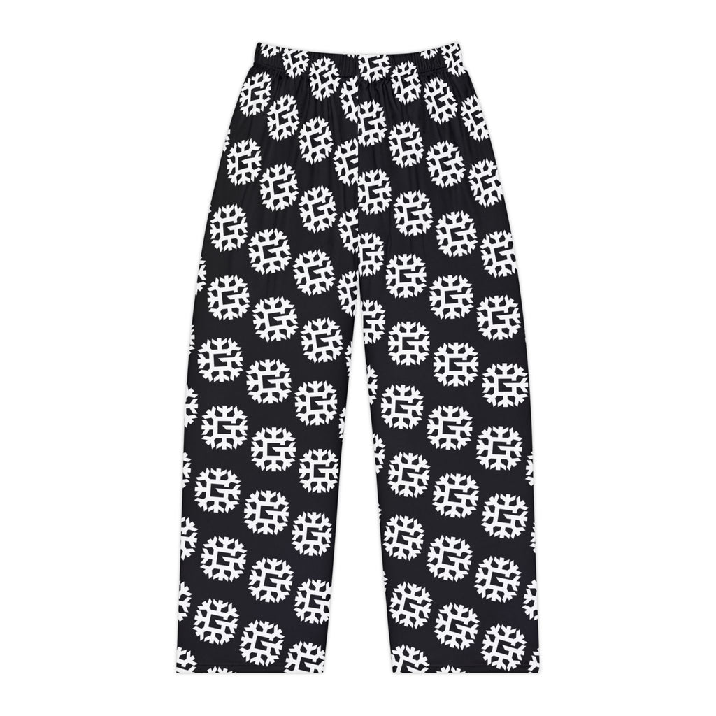 SnowyGee Signature Monogram Pajama Pants — Black