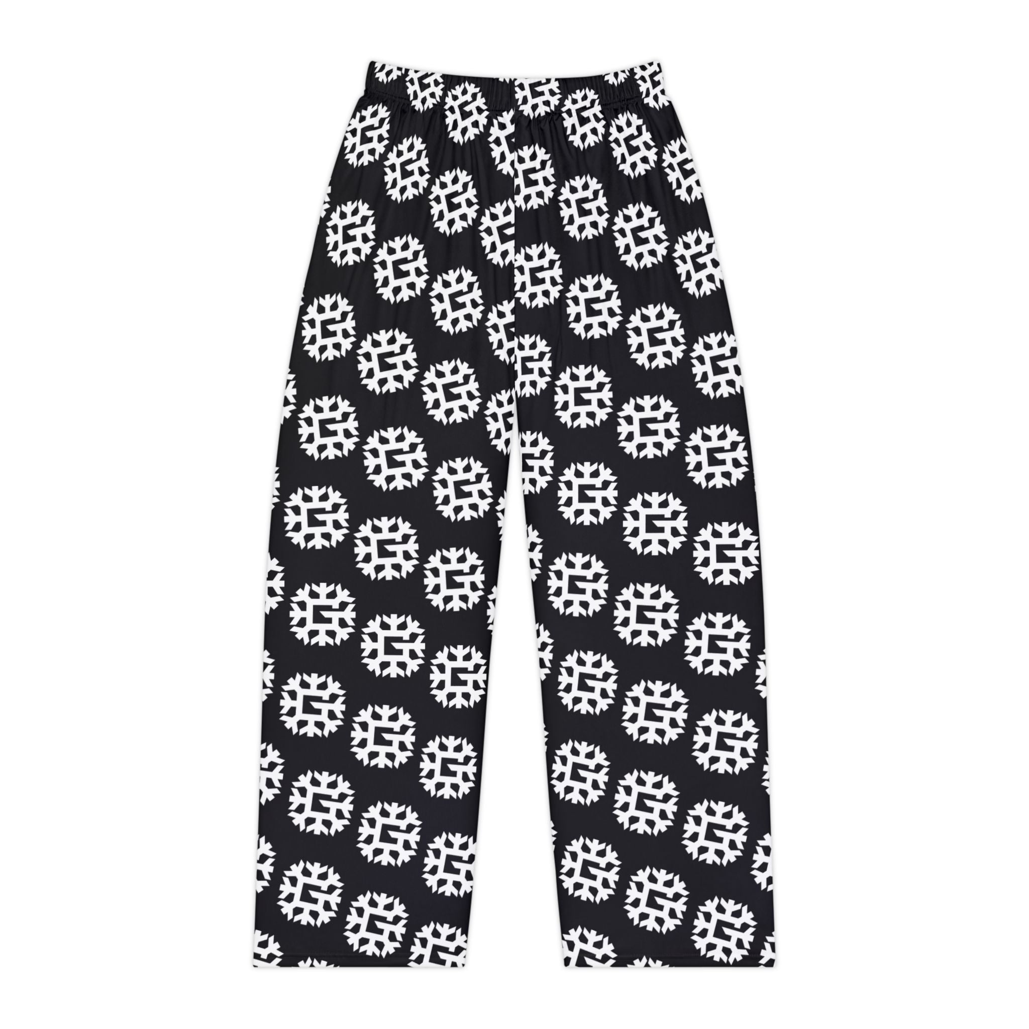 SnowyGee Signature Monogram Pajama Pants — Black
