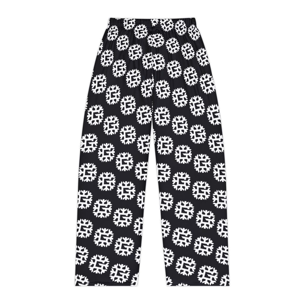 SnowyGee Signature Monogram Pajama Pants — Black