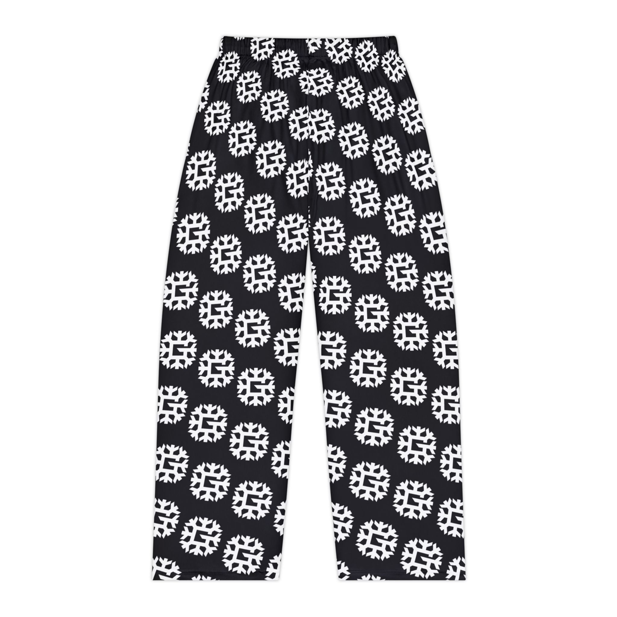 SnowyGee Signature Monogram Pajama Pants — Black