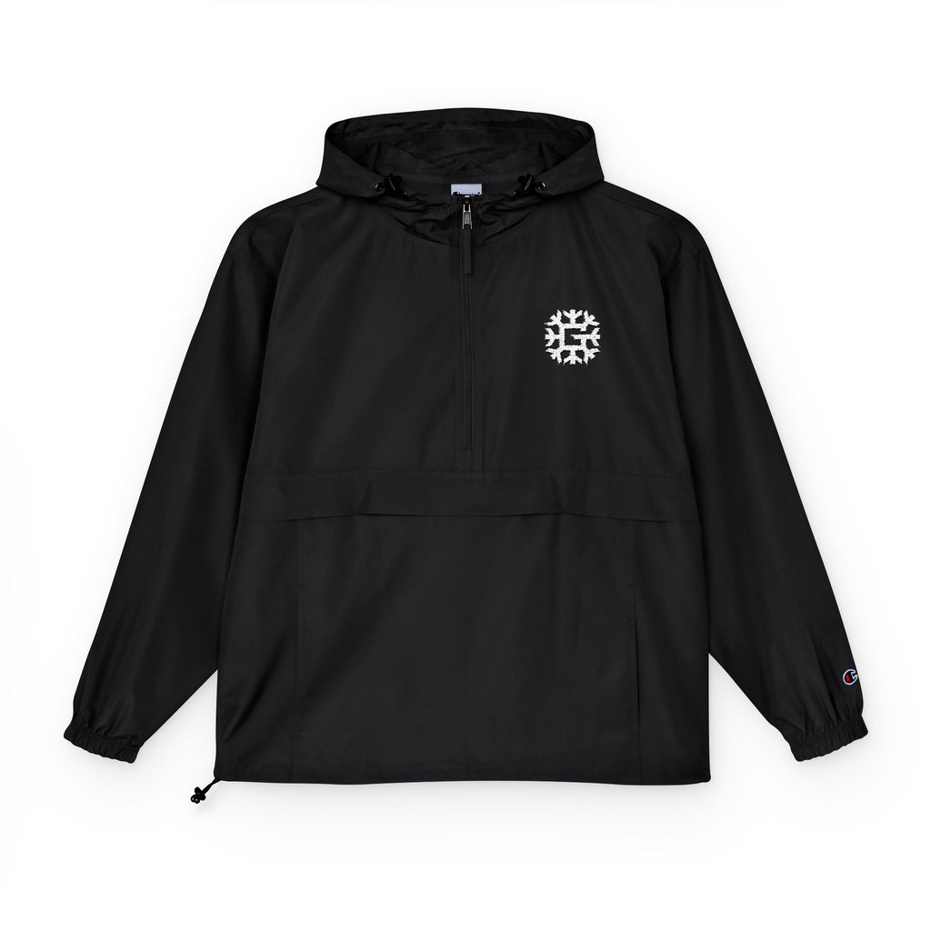 SnowyGee Embroidered Anorak — Packable Windbreaker