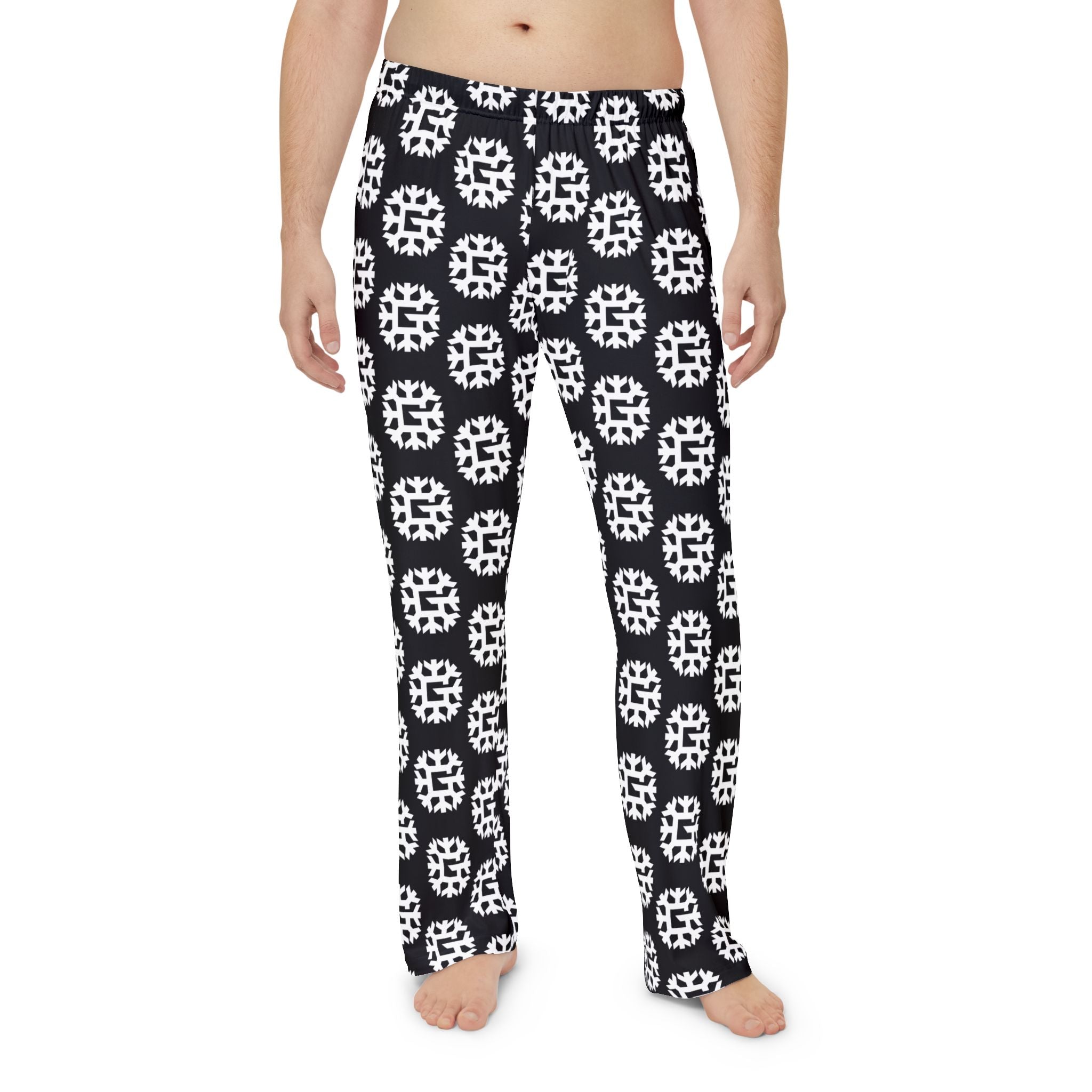 SnowyGee Signature Monogram Pajama Pants — Men's Black
