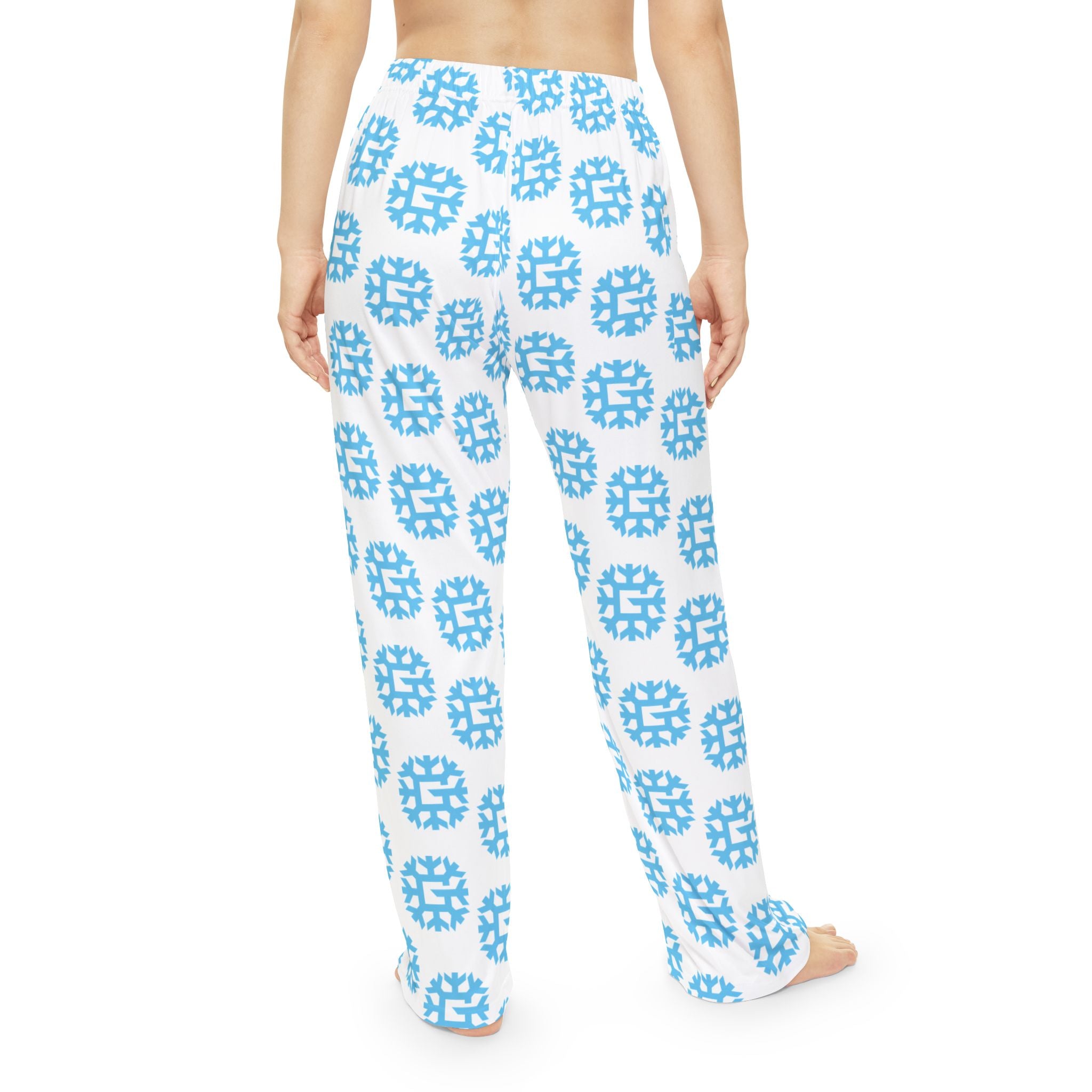 SnowyGee Signature Monogram Pajama Pants — White & Blue