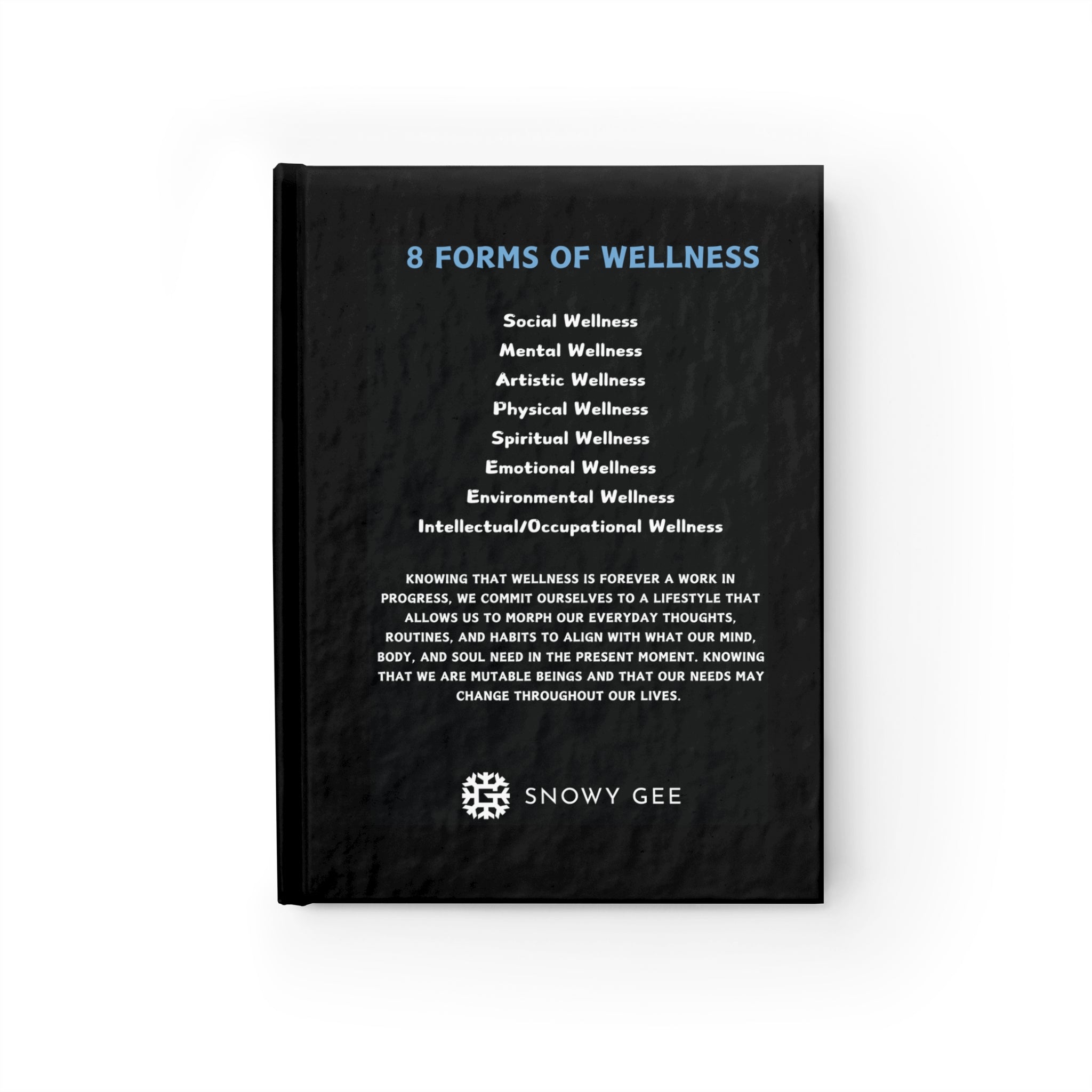 SnowyGee Celestial Journal — 8 Forms of Wellness