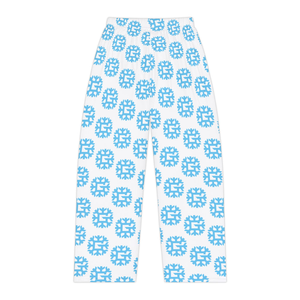 SnowyGee Signature Monogram Pajama Pants — White & Blue