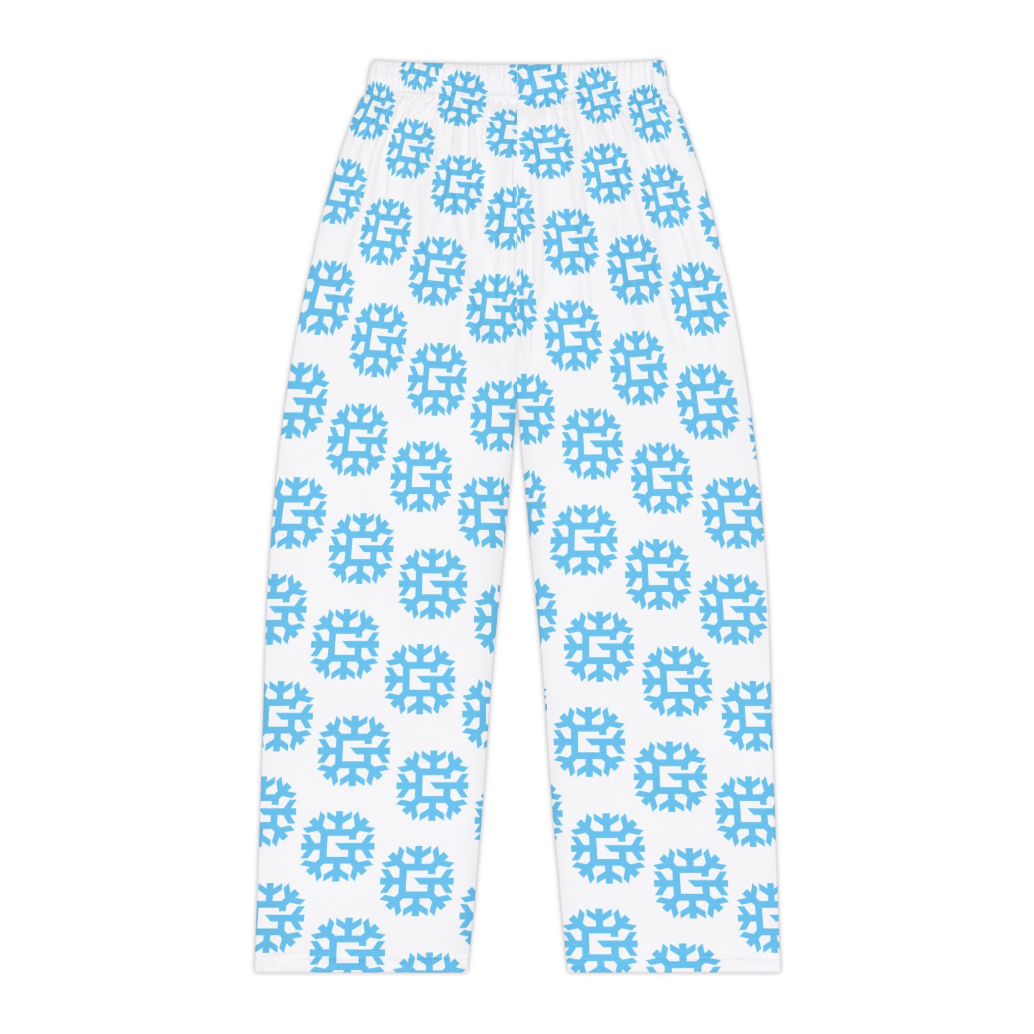 SnowyGee Signature Monogram Pajama Pants — White & Blue
